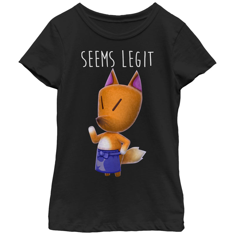 Girl's Nintendo Animal Crossingd the Fox Seems Legit T-Shirt