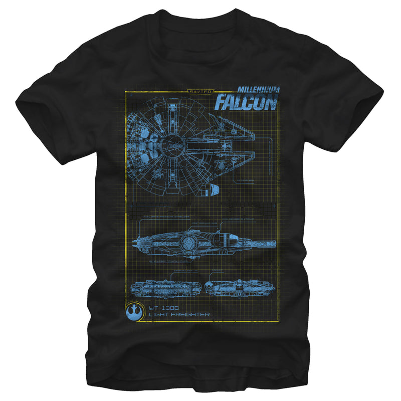 Men's Star Wars The Force Awakens Millennium Falconprint T-Shirt