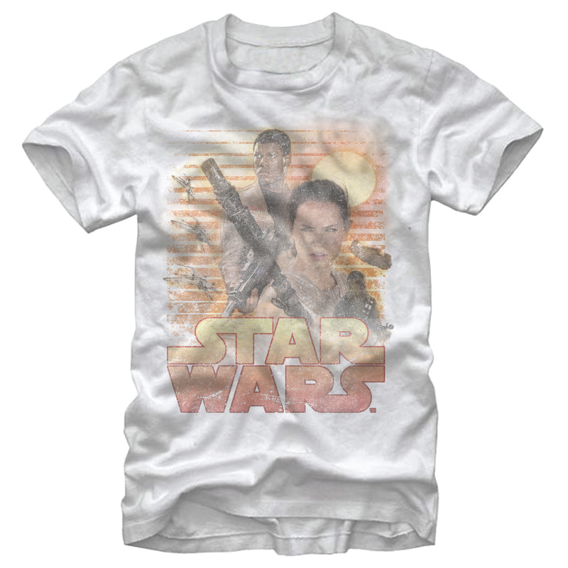Men's Star Wars The Force Awakens Classic Rey and Finn T-Shirt