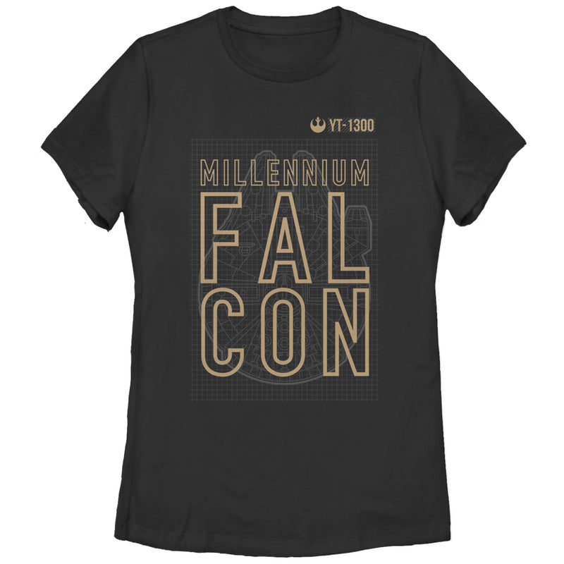 Women's Star Wars The Force Awakens Millennium Falcon YT-1300 T-Shirt