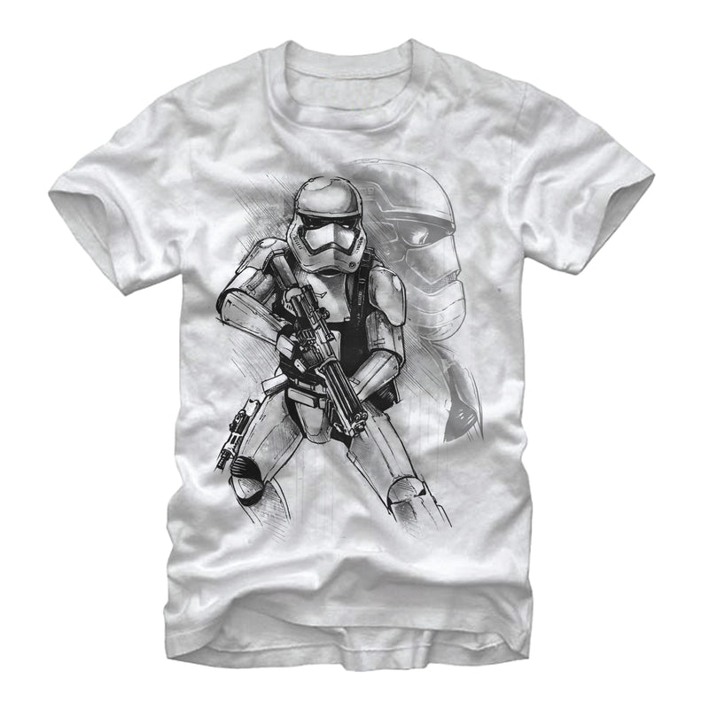 Men's Star Wars The Force Awakens First Order Stormtrooper Sketch T-Shirt