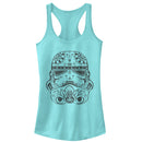 Junior's Star Wars Ornate Stormtrooper Racerback Tank Top