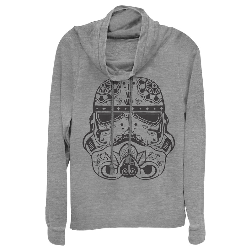 Junior's Star Wars Ornate Stormtrooper Cowl Neck Sweatshirt