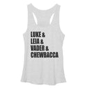 Women's Star Wars Luke Leia Vader Chewbacca Racerback Tank Top