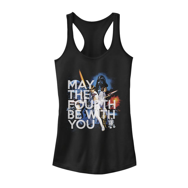 Junior's Star Wars May the Fourth Classic Scene Racerback Tank Top