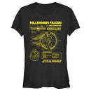 Junior's Star Wars Millennium Falcon Schematics T-Shirt