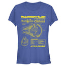 Junior's Star Wars Millennium Falcon Schematics T-Shirt