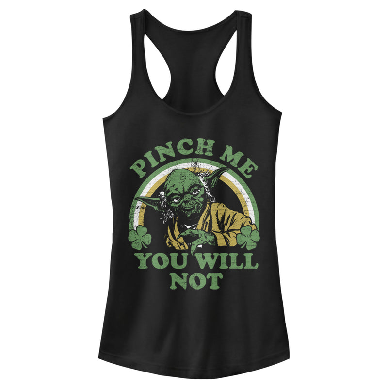 Junior's Star Wars Do Not Pinch Yoda Racerback Tank Top