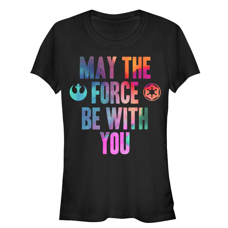 Junior's Star Wars Watercolor Force Be With You T-Shirt