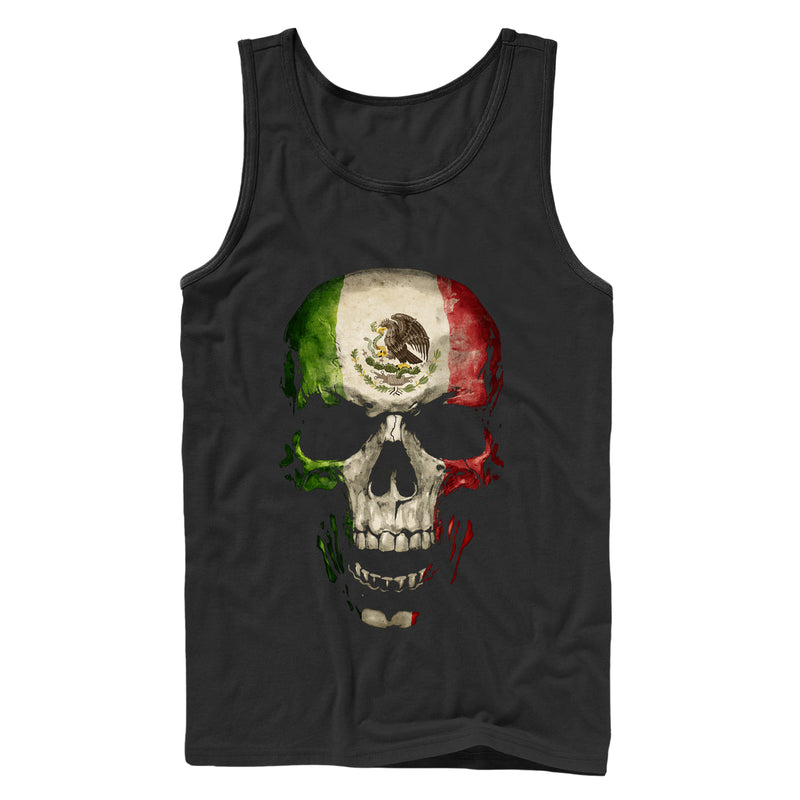 Men's Aztlan Mexican Flag Skull Tank Top