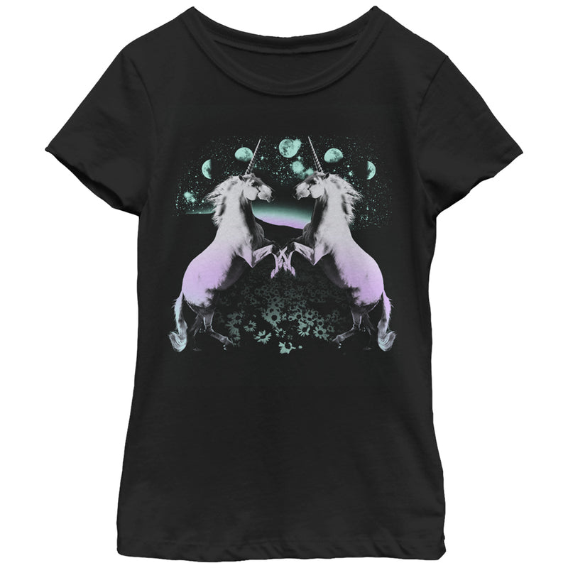 Girl's Lost Gods Moon Phase Unicorn Nights T-Shirt