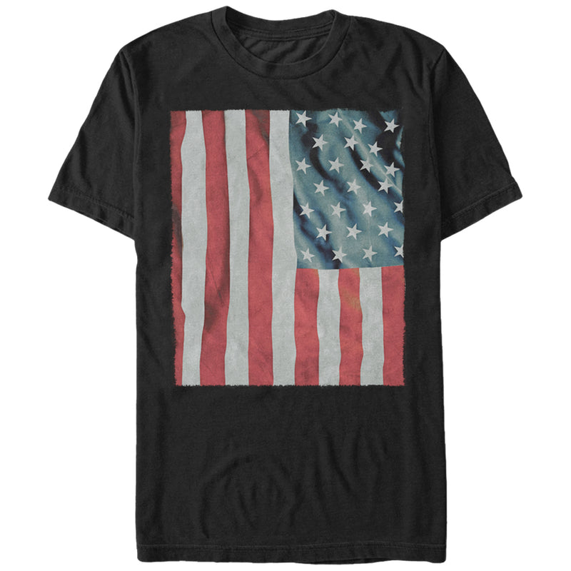 Men's Lost Gods Fourth of July  Waving American Flag T-Shirt
