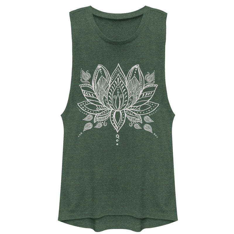 Junior's CHIN UP Henna Lotus Flower Festival Muscle Tee