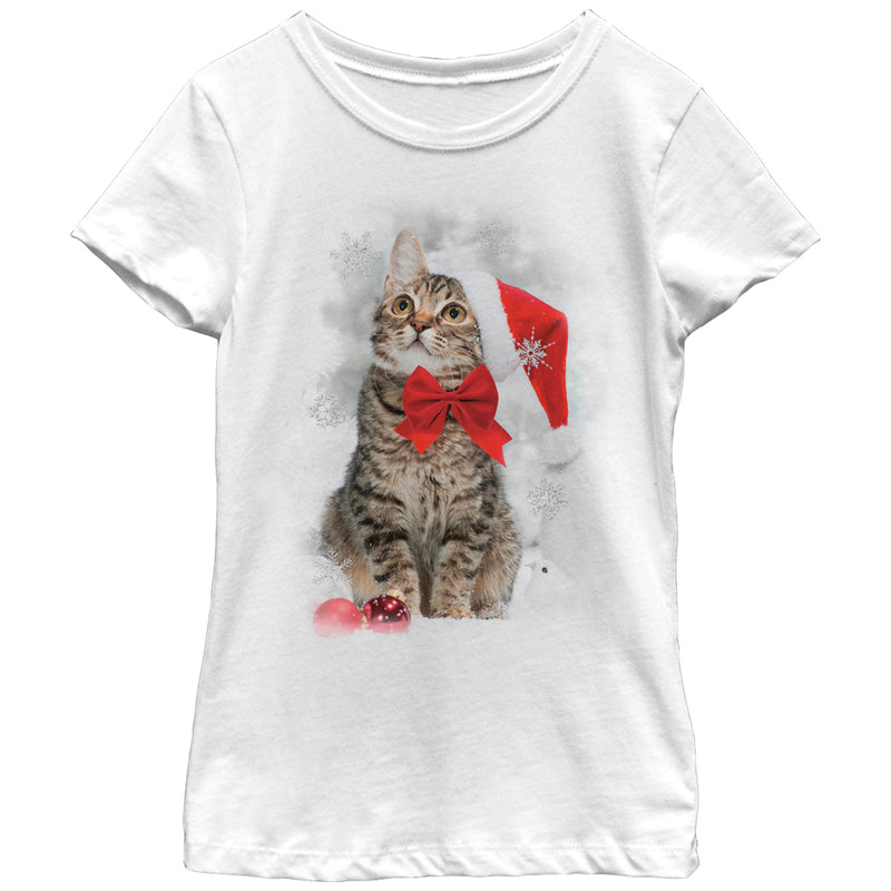 Girl's Lost Gods Christmas Ornament Kitten T-Shirt