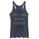 Women's CHIN UP Girl Needs Coffee Racerback Tank Top