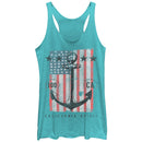 Women's Lost Gods Fourth of July  Anchor American Flag Racerback Tank Top