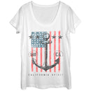 Women's Lost Gods Fourth of July  Anchor American Flag Scoop Neck