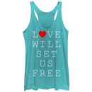 Women's Lost Gods Love Will Set Us Free Racerback Tank Top