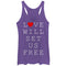 Women's Lost Gods Love Will Set Us Free Racerback Tank Top