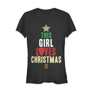 Junior's Lost Gods Girl Loves Christmas T-Shirt