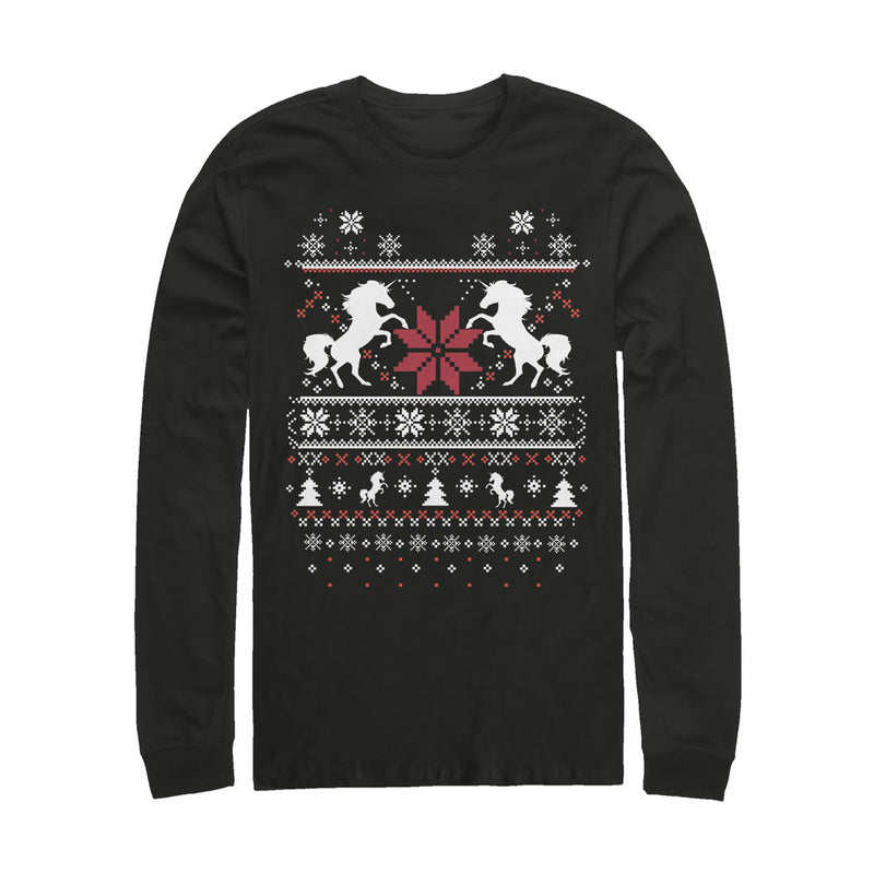 Men's Lost Gods Ugly Christmas Unicorn Long Sleeve Shirt