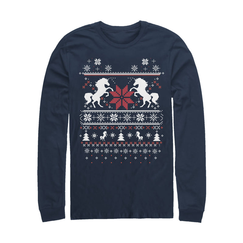 Men's Lost Gods Ugly Christmas Unicorn Long Sleeve Shirt