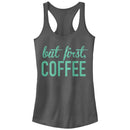Junior's CHIN UP First Coffee Racerback Tank Top