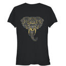 Junior's Lost Gods Henna Elephant Face T-Shirt