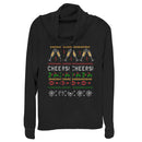 Junior's CHIN UP Ugly Christmas Cheers Cowl Neck Sweatshirt