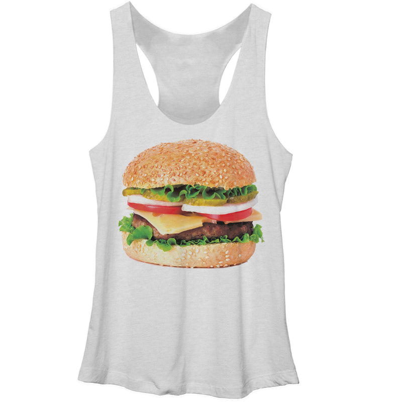 Women's Lost Gods Cheeseburger Love Racerback Tank Top