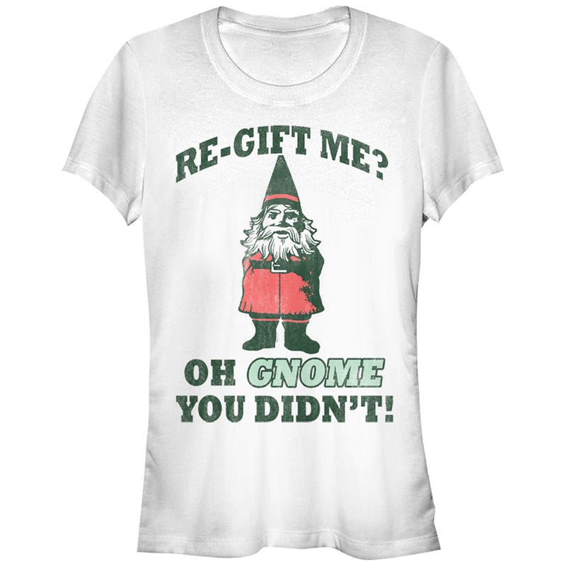 Junior's CHIN UP Christmas Re-Gift Gnome T-Shirt