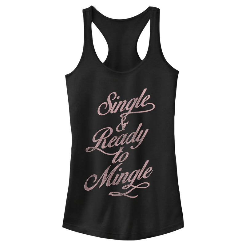 Junior's Lost Gods Single & Ready to Mingle Racerback Tank Top