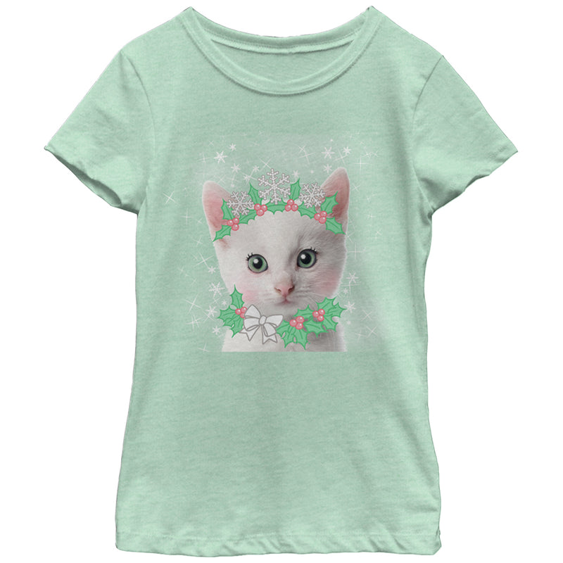 Girl's Lost Gods Christmas Sugar Cat Fairy T-Shirt