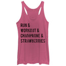 Women's CHIN UP Champagne and Strawberries Racerback Tank Top
