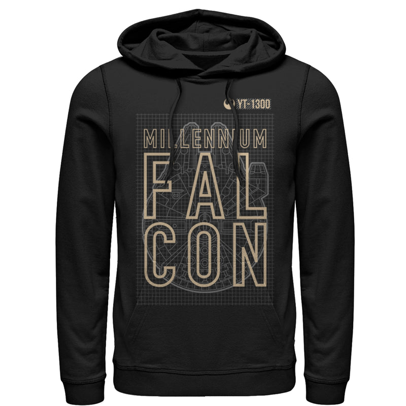 Men's Star Wars The Force Awakens Millennium Falcon YT-1300 Pull Over Hoodie