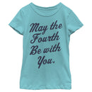 Girl's Star Wars May the Fourth Cursive T-Shirt