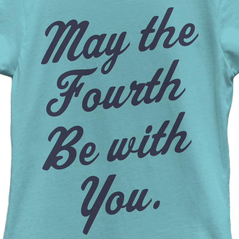 Girl's Star Wars May the Fourth Cursive T-Shirt