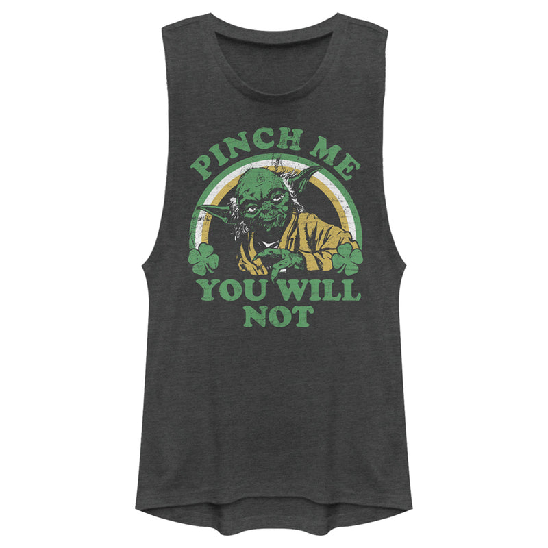 Junior's Star Wars Yoda St. Patrick's Day Pinch Me You Will Not Festival Muscle Tee