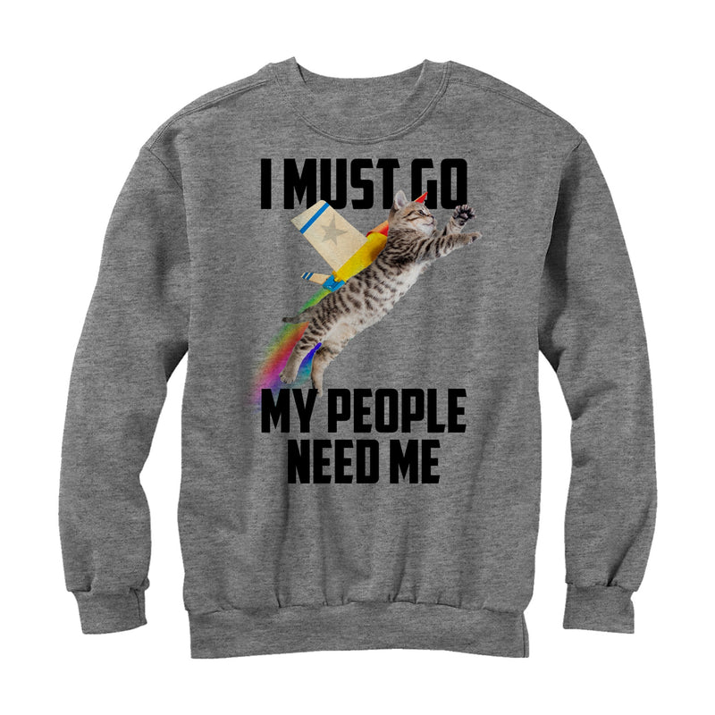 Men's Lost Gods My People Need Me Cat Sweatshirt