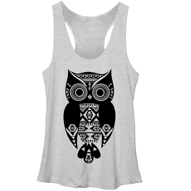 Women's Lost Gods Tribal Print Owl Racerback Tank Top