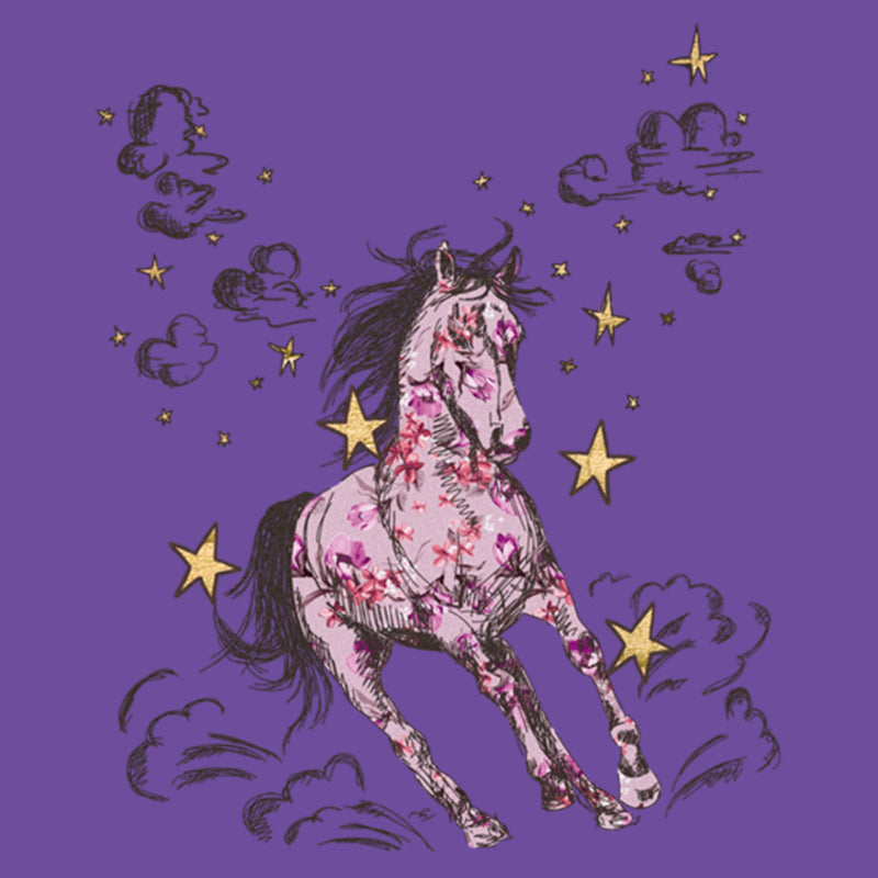 Junior's Lost Gods Wild Horse Sketch T-Shirt