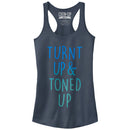 Junior's CHIN UP Turnt Up and Toned Up Racerback Tank Top