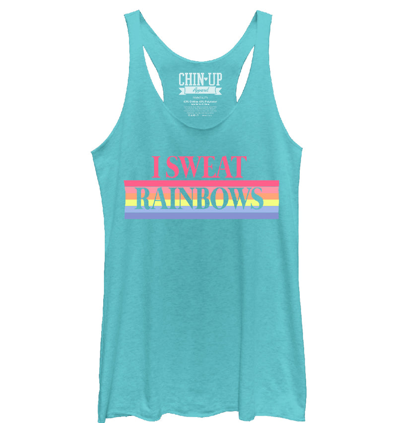 Women's CHIN UP I Sweat Rainbows Racerback Tank Top