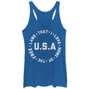 Women's Lost Gods Fourth of July  Home of Free USA Racerback Tank Top