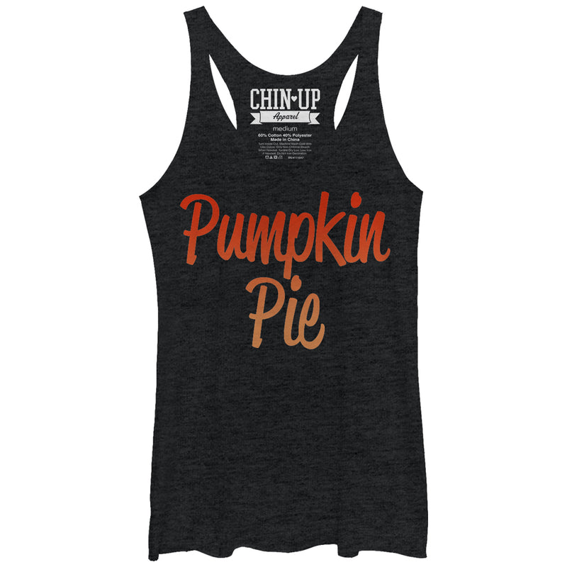 Women's CHIN UP Cursive Pumpkin Pie Racerback Tank Top