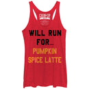 Women's CHIN UP Will Run for Pumpkin Spice Latte Racerback Tank Top