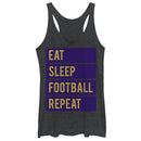 Women's CHIN UP Eat Sleep Football Repeat Racerback Tank Top