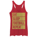 Women's CHIN UP Eat Sleep Football Repeat Racerback Tank Top