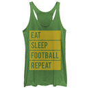 Women's CHIN UP Eat Sleep Football Repeat Racerback Tank Top