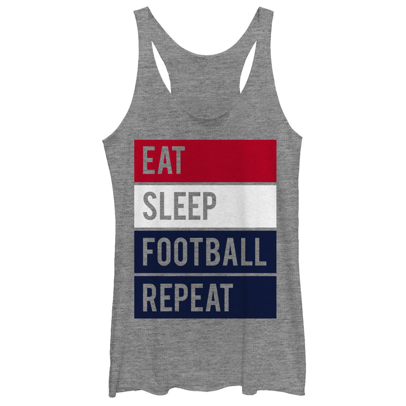 Women's CHIN UP Eat Sleep Football Repeat Racerback Tank Top